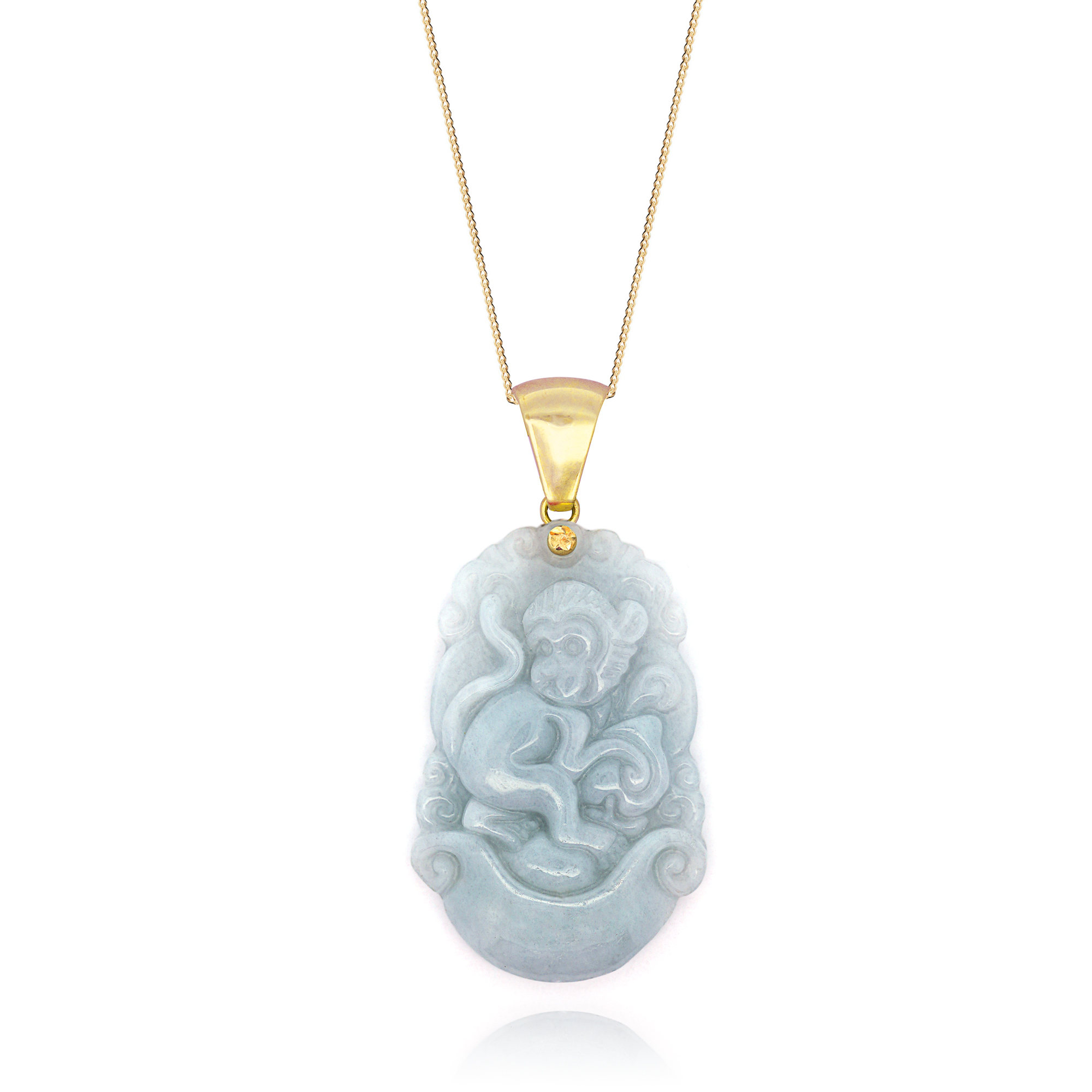 Chinese Zodiac Jade Pendant: Monkey